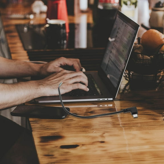 LULULION 4Pcs Right Angle USB Type C to 4 Pin Bare Wire Cable with PVC Jacket