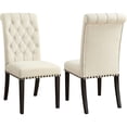 thumbnail image 2 of Set of 2 Beige Tufted Side Chairs / Suitable for Various Home Settings, 2 of 6