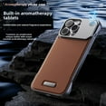 thumbnail image 5 of Luxury Magnetic PU Leather Aromatherapy Case For iPhone 15 16 Pro Max Plus Wireless Charging Borderless Case, 5 of 12