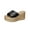 Black, variant on Women's Litchi Texture Platform Wedge Slides, Open Toe Chunky Heel Mule Sandals, Versatile Summer Shoes for Beach, Vacation Gold 43
