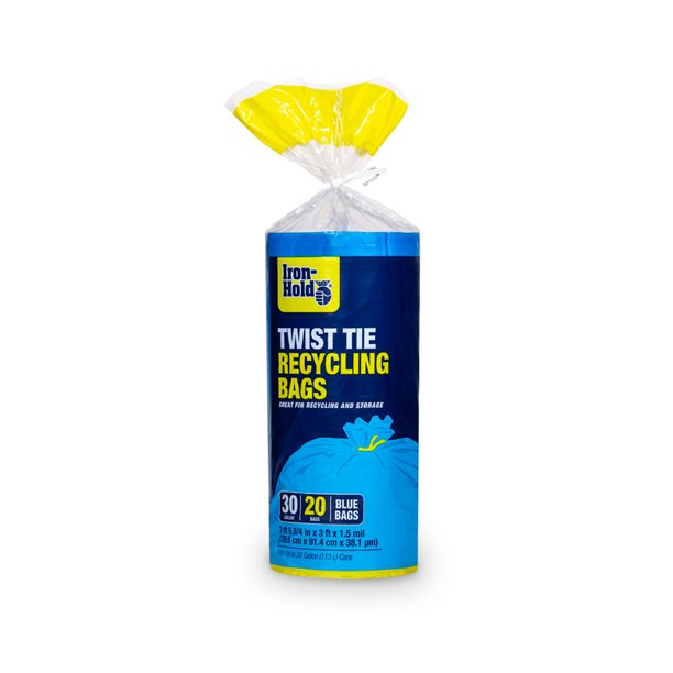 Iron Hold Recycling Bags 30 Gal. 1.5mil Blue Case of 6