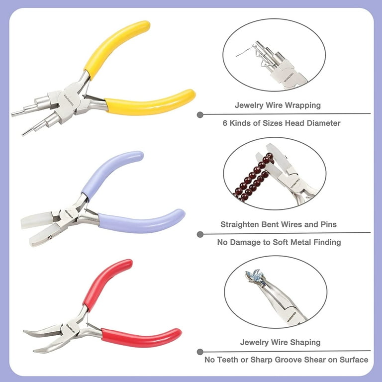 Flat Nose Pliers Jewelry Beading Tool Ergonomic Plier 5 Wire Wrapping  Crafts