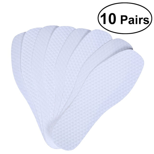 10 pares de plantillas desechables transpirables, solución natural para pies, tratamiento deportivo para verano, eliminador de olores de pies - Talla 45 (blancas)