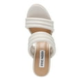 thumbnail image 3 of STEVE MADDEN Womens Beige 1-1/2" Platform Cork-Like Scalloped Trim Quilted Padded Wipeout Round Toe Wedge Slip On Heeled Sandal 7.5 M, 3 of 4