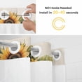 thumbnail image 2 of Yellow Sunflower No Hooks Shower Curtain with Snap-in Liner Spring Flower Floral Green Leaf Line Plaid Shower Curtains for Bathroom, Waterproof, Easy Install, Washable 72"x72", 2 of 9