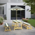 thumbnail image 4 of Table de Pique-Nique pour Enfants avec Parasol - Ensemble de Jeu Intérieur/extérieur, Pare-Soleil avec Protection UV, Rayures Bleues et Blanches, 4 of 5