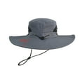 thumbnail image 3 of Xfvqtps Mens Sun Hats Solid Color Adjustable Drawstring Large Brim Sunscreen Breathable Waterproof Outdoor Multi Functional Hiking Camping Fisherman Hat Dark Gray, 3 of 3
