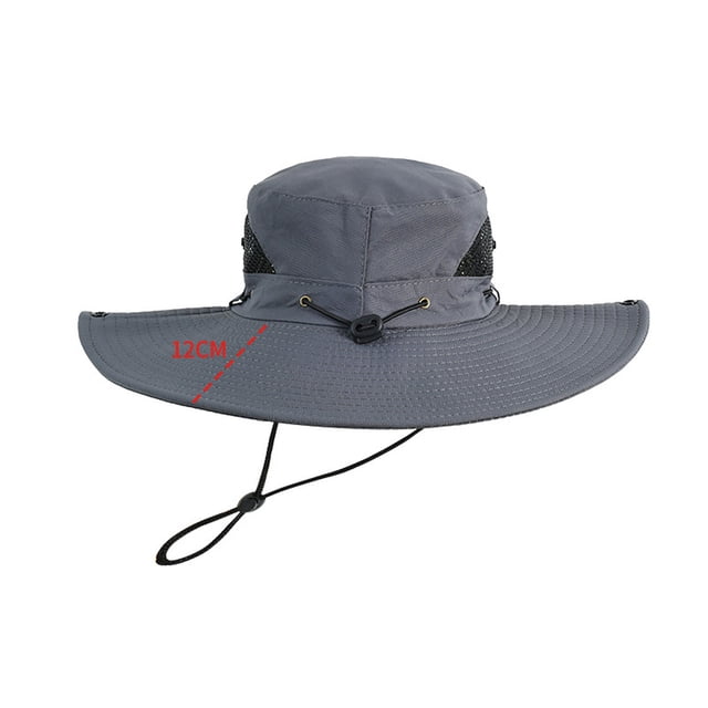 Fiudx Sombrero de Exterior, Transpirable, con Protección Solar, Estilo Vaquero, con Gran Circunferencia de Cabeza, Ligero y Cómodo, Ideal para Senderismo, Pesca y Ocio, Accesorio de Moda para Hombre