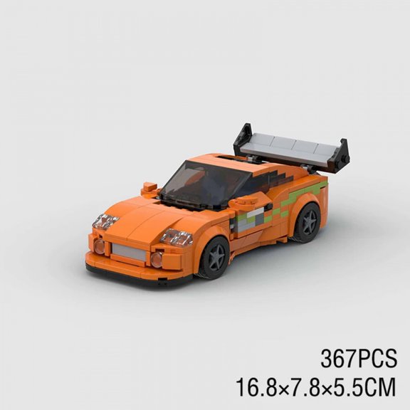 Orange Sports Car MOC Building Blocks,Speed Champions Cars Toy Building Sets,City Vehicle DIY Building Bricks for Kids and Adults-367PCS