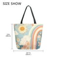 thumbnail image 5 of FORMRS Womens Canvas Tote Bag with Zipper Inner Pocket Shoulder Handbag, Beige Rainbow Clouds, 5 of 7