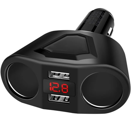 - TSV Multiple Ports Phone Car Charger 12V/24V 120W Dual USB Ports 3.1A with 2 Socket Cigarette Lighter Splitter