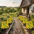 thumbnail image 1 of Estacas artificiales para jardín de girasoles para decoración exterior de jardín y patio, flores de primavera de plástico de 21,6 pulgadas para jardín, macetas, senderos y decoración del hogar, 1 of 9
