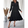 thumbnail image 5 of Long Sleeve Dress for Women Fall V Neck Aline Spring Elegant Modest Flowy Wedding Guest Maxi Dresses, 5 of 8