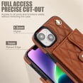 thumbnail image 4 of iPhone 14 RFID Para Que Bloquea la Funda Protectora para Billetera, Funda Tapa Magnética, Bolsillo con Ranuras para Múltiples Tarjetas con Correa para el Hombro y Correa para la Muñeca Desmontables, 4 of 7