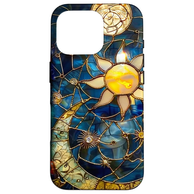 Funda para teléfono Celestial, vitral dorado perlado, iPhone 16 Pro