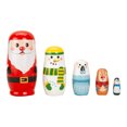 thumbnail image 2 of Regalos de Navidad Matryoshka de madera lindo de Papá Noel de 5 capas para escritorio de oficina en casa Likrtyny juguetes de los niños, 2 of 3