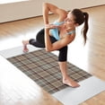 thumbnail image 6 of Brown Beige Plaid Checkered Pattern Hot Yoga Mat Towel Non Slip for Hot Yoga - Quick-Drying Yoga Mat Cover with 4 Corner Pockets with Travel Bag - Hot Yoga Towel Non Slip 70"x26", 6 of 6