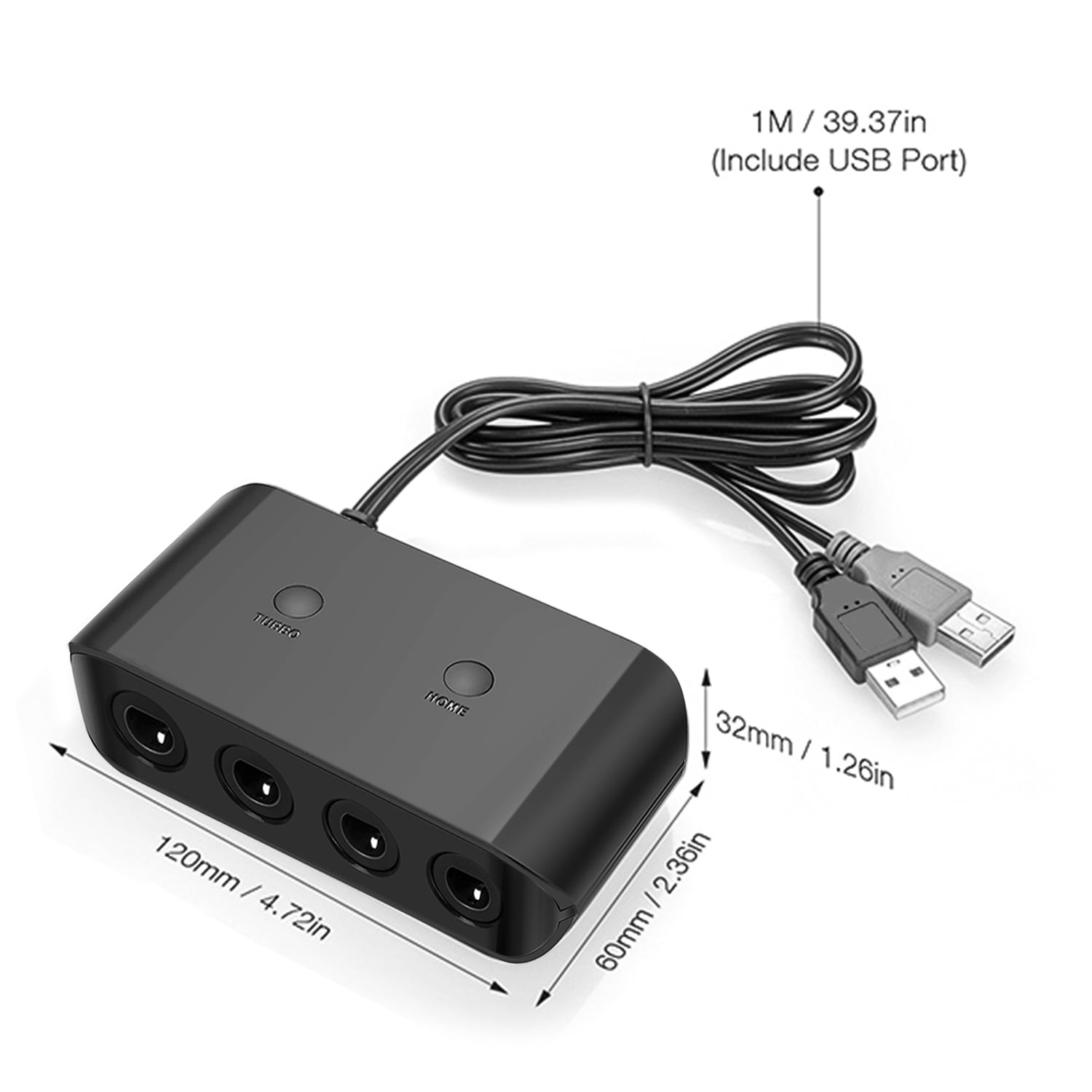 Gamecube Controller Adapter For Nintendo Wii U And Pc Usb 4 Ports Connection Tap Converter For Multi Player Games Black Nintendo Wii U Walmart Com