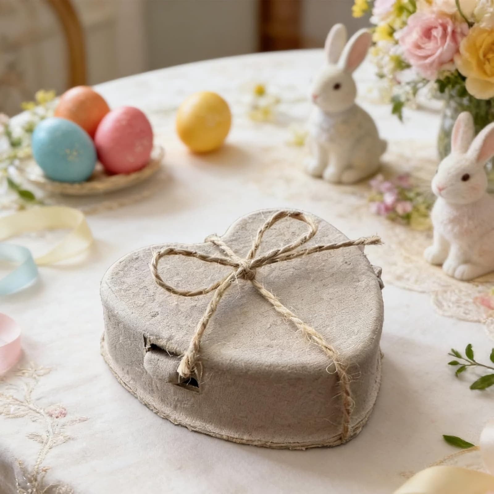 30Pcs Heart Shaped Paper Pulp Egg Cartons with Jute Ribbon – Eco-Friendly Biodegradable 3-Egg Holder for Farm Market, Gift Giving & Wedding Favors – Reusable Kraft Storage Boxes