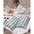 thumbnail image 5 of Waterproof Outdoor Throw Pillows with Inserts 12"x20", Blue White Stripe Soft Decorative Pillowcases for Couch Bedroom, Vintage Abstract Geometric Brush Pillow Covers for Sofa Living Room, 5 of 8