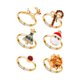 thumbnail image 1 of 6 piezas / juego de anillos de Navidad pueden ajustar anillos de Papá Noel infantiles de aleación fina antióxido, 1 of 5