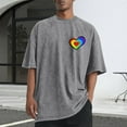 thumbnail image 2 of biudgviw Big and Tall Valentine Shirt for Men Drop Shoulder Heart Print Graphic Tees Soft Crewneck Short Sleeve T Shirts Streetwear S-5XL, 2 of 5