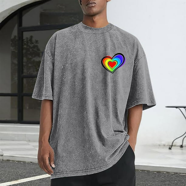 Tops para hombre, blusas y camisas de cuello redondo y manga corta para hombre, camisetas deportivas informales con estampado desgastado para hombre, blusas de cuello redondo y manga corta para hombre