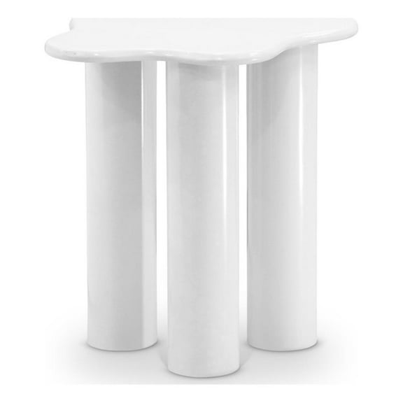 Meridian Furniture Romaine Contemporary Metal End Table in White