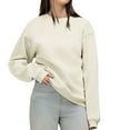thumbnail image 4 of VISALY Pullover Crewneck Sweatshirt Tunic Sweatshirt Oversized Sweatshirts Hoodies Crewneck Sweaters Casual Tops Comfy Fall 2025 Casual Sweaters Winter Sweatshirts Fashion Sweatshirt Beige L, 4 of 9