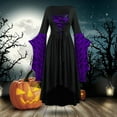 thumbnail image 2 of Gothic Steampunk Camisole Off Shoulder Sleeve Button Irregular Dress, 2 of 3
