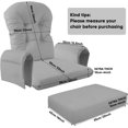 thumbnail image 3 of 5 Pc Glider Rocker Replacement Cushions, Extra Thick Glider Cushions Replacement Set, 4'' 50D Memory Foam Seat Cushion with Storage Pocket, Velvet Fabric, Soft, Supportive(Light Grey), 3 of 8