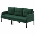 thumbnail image 5 of Nmkwnr 2 Seater Loveseat Sofa with Metal Legs and Side Pockets, Corduroy Upholstered Sofa Couch for Living Room, Bedroom, Apartment, Dark Green, 5 of 9