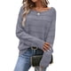 thumbnail image 1 of HongQid Women's Sweaters Boat Neck Crochet Long Sleeve Sweater Lightweight Knit Tops Shitrs Loose Fit Fall Fashion, 1 of 3