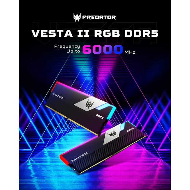 Predator Vesta II DDR5 RGB 32GB(16GB✕2) Predator Vesta II DDR5 Memory 7200 MHz