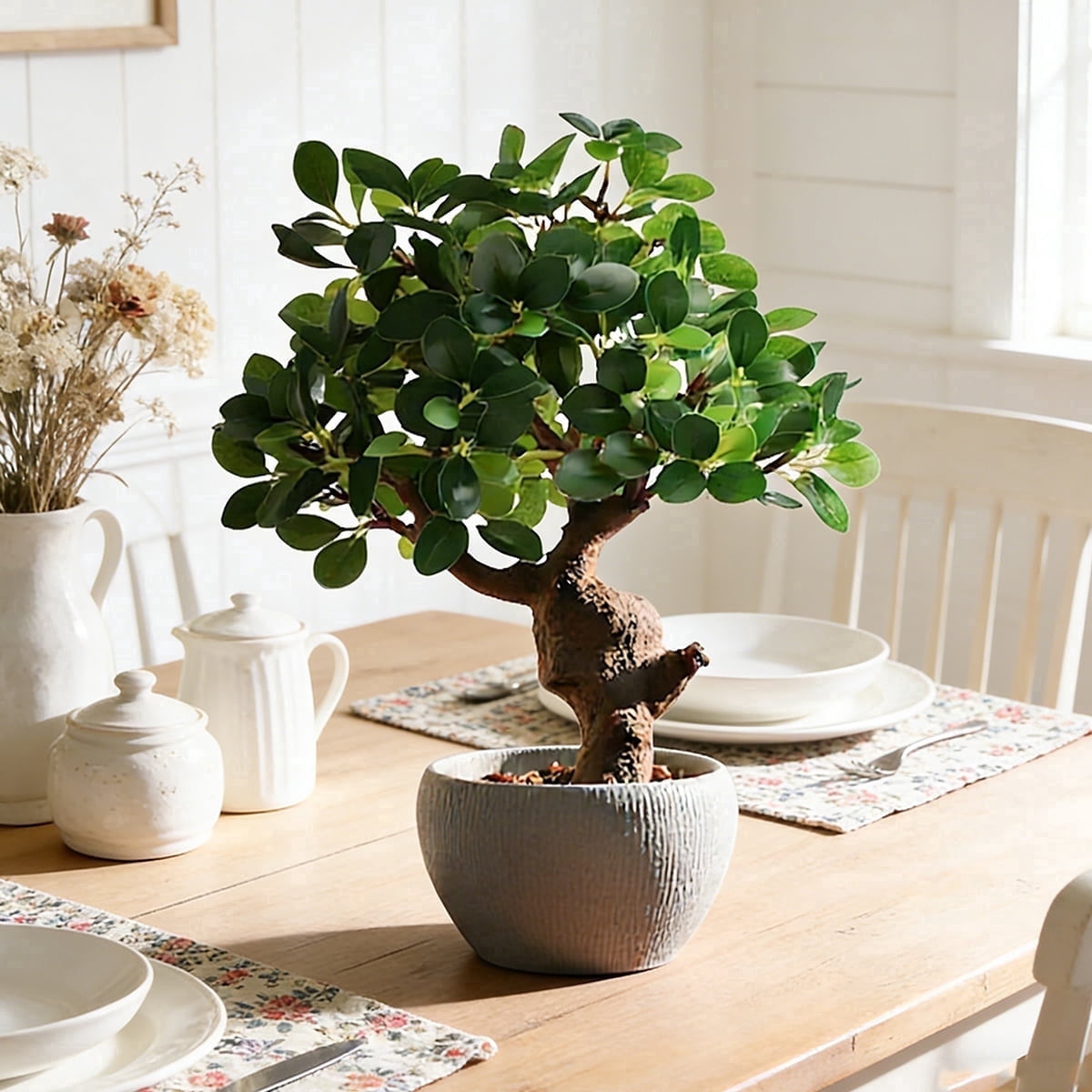 DR.Planzen 6FT Artificial Ficus Tree, Realistic Wood Trunk
