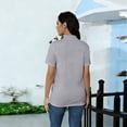 thumbnail image 5 of Avtoify Women High Neck Short Sleeve Top Summer Womens Tops Dressy Casual Loose Casual Stand Collar Blouse, 5 of 7