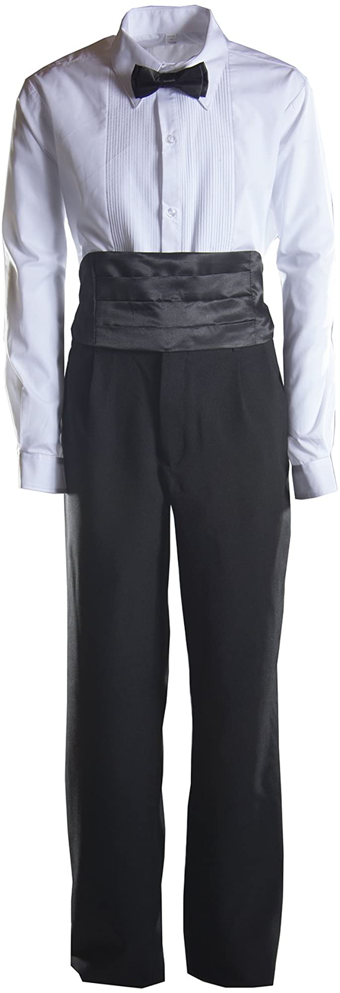 Sweet Kids Boys Classic Tuxedo with Tails and Matching Cummerbund Set