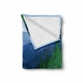 thumbnail image 2 of Northwoods Soft Flannel Fleece Throw Blanket, Evening in the Mountains Oak Forest with River Wilderness, Cozy Plush for Indoor and Outdoor Use, 50" x 60", Fern Green Dark Teal, by Ambesonne, 2 of 6