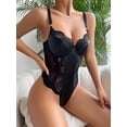 thumbnail image 2 of Lencería sexy de estilo europeo y americano para mujer, mono sexy de charol con encaje calado, 2 of 6