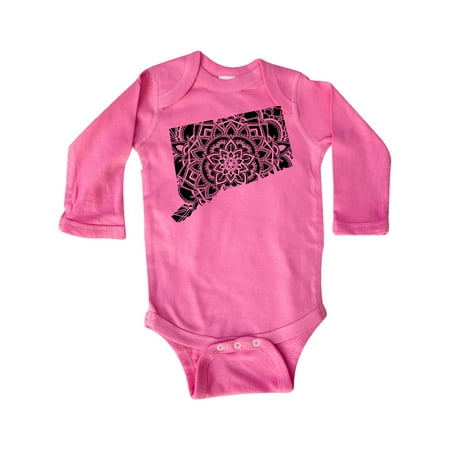 

Inktastic Connecticut Silhouette Mandala Gift Baby Boy or Baby Girl Long Sleeve Bodysuit
