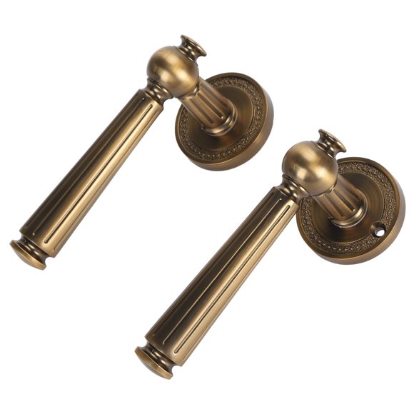 Door Handle, Ergonomic Pure Copper Separate Interior Doors Lock Bronze Elegant Stainless Steel for Bedroom