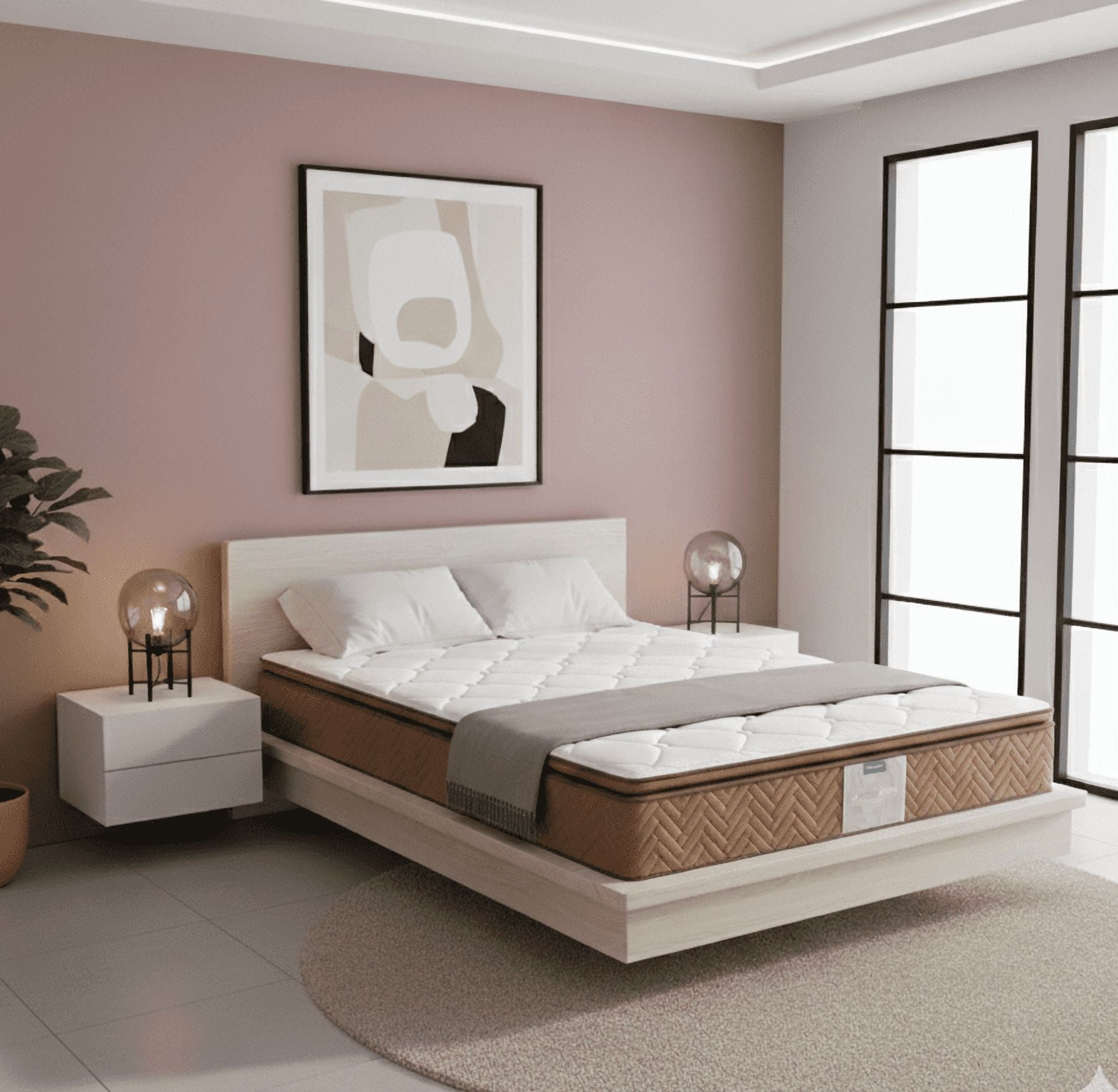 Original Restonic | Colchón Queen size Semi-firme Hipoalergénico Ortopédico + 2 Almohadas de Regalo