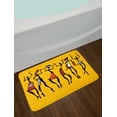 thumbnail image 2 of African Bath Mat, African Dancers Sketchy Characters Ethnic Group Clan Disco Happy Graphic, Non-Slip Plush Mat Bathroom Kitchen Laundry Room Decor, 29.5 X 17.5 Inches, Mustard and Orange, Ambesonne, 2 of 2