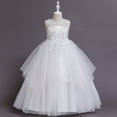 thumbnail image 2 of Girls Elegant Dresses Sleeveless Floral Lace Tulle Ball Gown Dress For Christmas Party Wedding Birthday Formal Event, 2 of 5