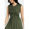 thumbnail image 2 of Solid Sleeveless Cross-Over Bodice Midi Dress | 6 Colors | S-3X, 2 of 16
