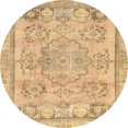 thumbnail image 1 of Ahgly Company Indoor Round Abstract Chrome Gold Yellow Abstract Area Rugs, 3' Round, 1 of 6