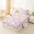 thumbnail image 2 of Metsweet Magical Floral Unicorn Twin Sheets 3pcs, Cartoon Rainbow Horse Bedding,1 Fitted Sheet, 1 Flat Sheet and 1 Pillowcase, 2 of 5