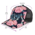 thumbnail image 2 of Lsque Rose Flowers Printed Trucker Hat - Baseball Cap for Men Women - Breathable Mesh Side, Adjustable Fit - for Casual Wear, 2 of 7
