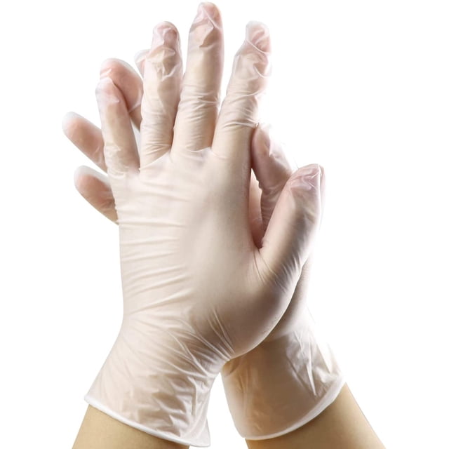 Guantes desechables de vinilo JAMW 100 piezas Sin látex Sin polvo Mediano