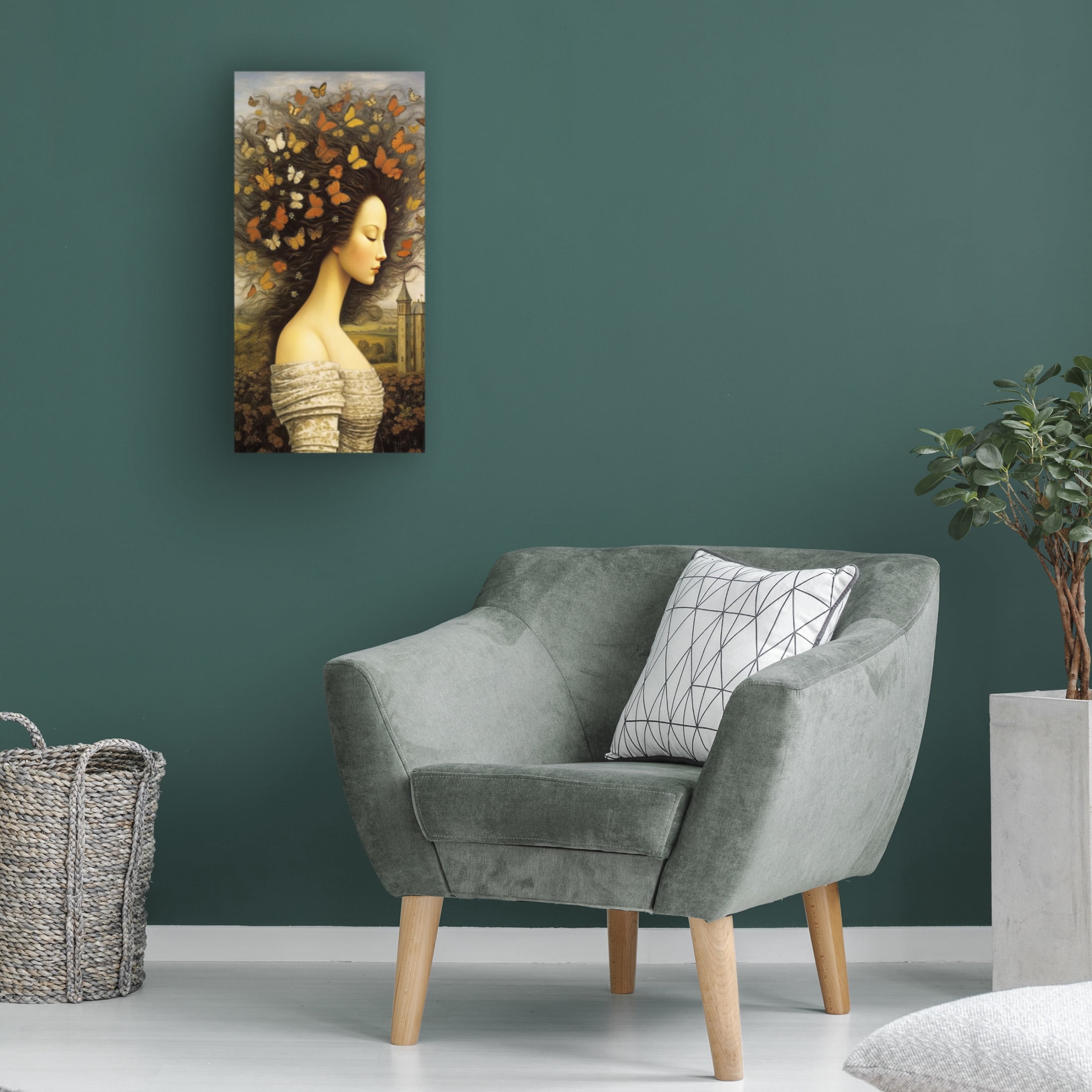 Canvas Wall Art - Sasha 'Flights of Fancy' Wall Art for Living Room, Bedroom, or Office Décor by Trademark Fine Art - 16 x 32 Inches